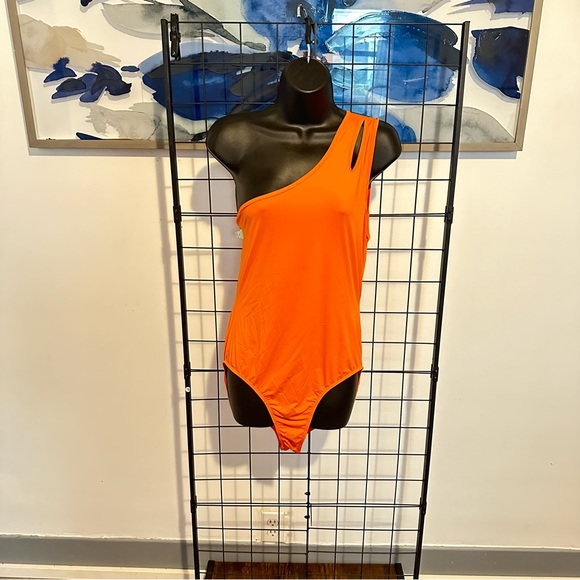 Women’s Plus Size 2-Piece Orange Bodysuit Multi Color Design Leggings Pants - Picture 8 of 13